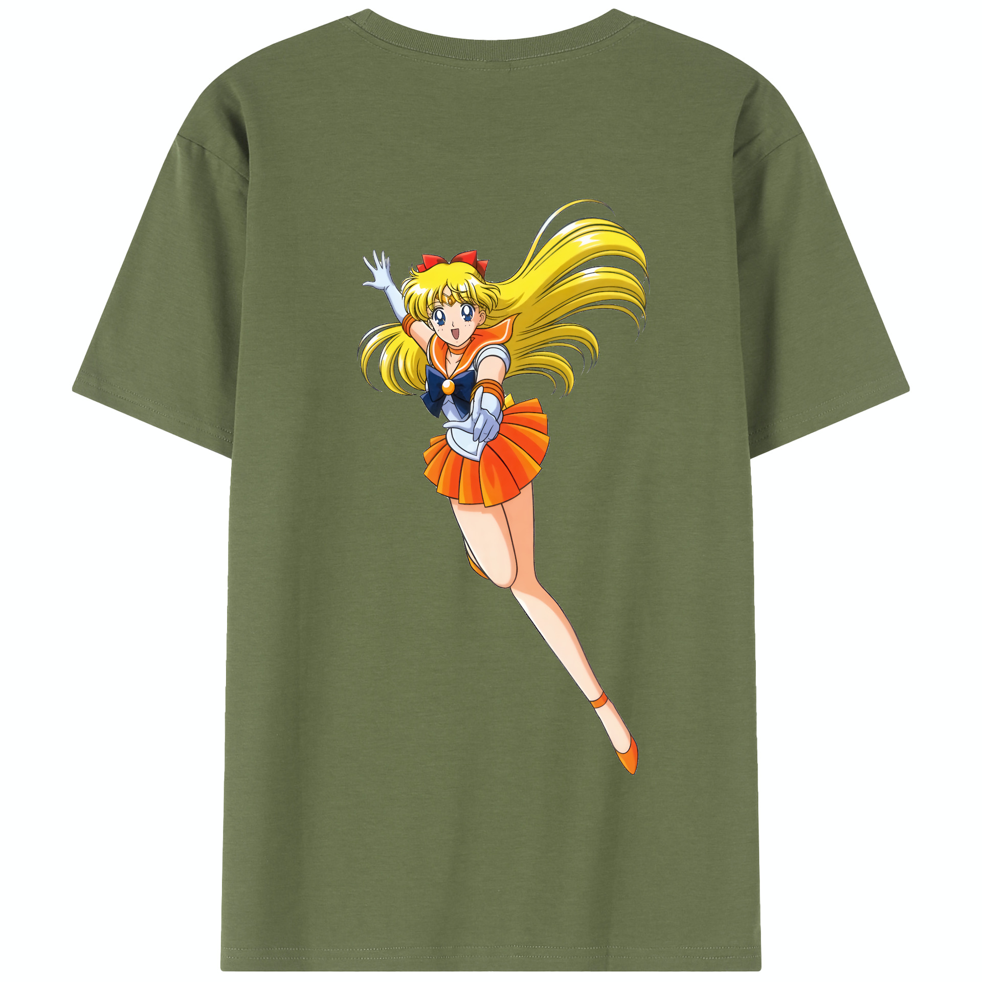 （画像用） 美少女戦士セーラームーン 愛野 美奈子 あいの みなこ Sailor Moon Aino Minako 綿100％半袖Tシャツ（背面プリント）